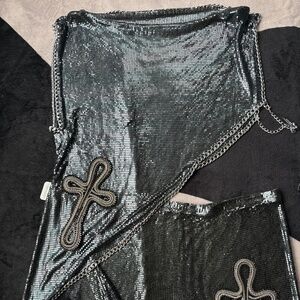 FN Cross Chrome Chain Two Piece Set - Size M